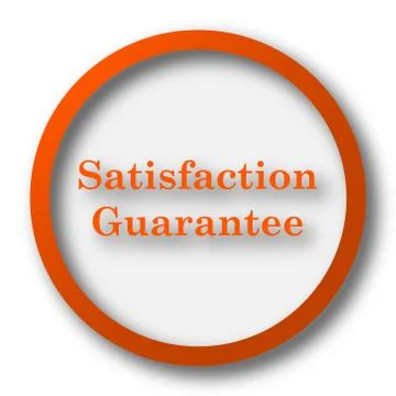 Satisfaction guarantee icon. Internet button on white background.. Stock Illustration