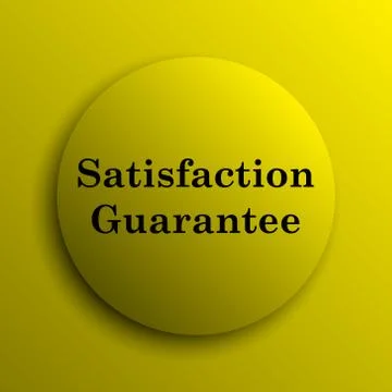 Satisfaction guarantee icon. Yellow internet button.. Stock Illustration