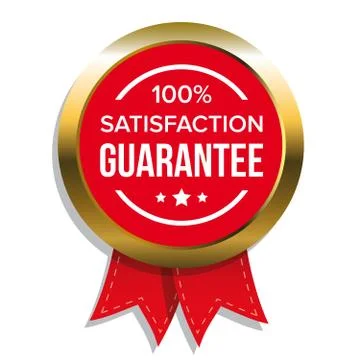 Satisfaction guaranteed badge vector Stock Illustration