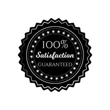 Satisfaction guaranteed circle seal stamp on white background Stock Illustration