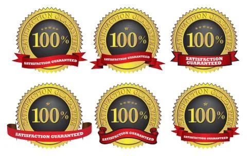 Satisfaction guaranteed label Illustrazione stock