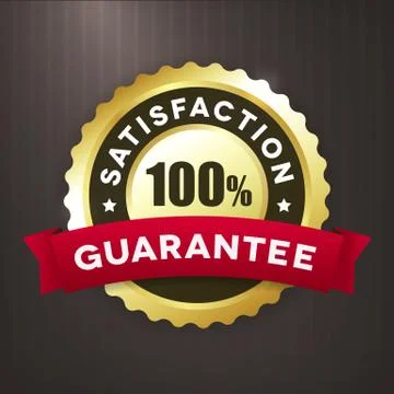 Satisfaction guaratee gold label Ilustración de archivo