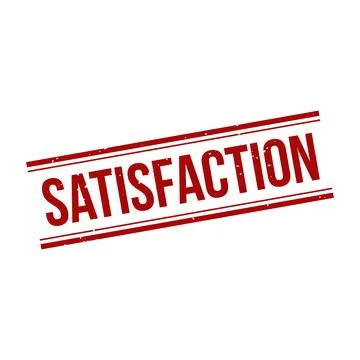 Satisfaction Stamp, Satisfaction Grunge Square Sign Illustrazione stock