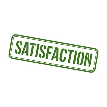 Satisfaction Stamp, Satisfaction Grunge Square Sign Ilustración de archivo
