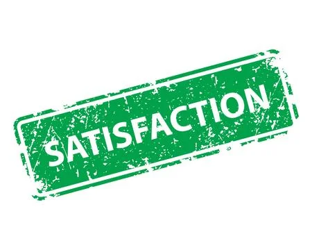 Satisfaction stamp vector texture. Rubber cliche imprint. Web or print design Stock Illustration