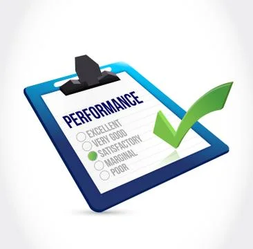 Satisfactory performance clipboard checkmark Stock Illustration