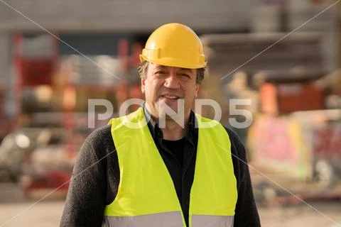Satisfied civil engineer, portrait Stock Photos