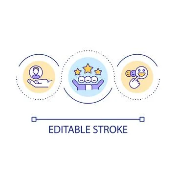 Satisfied client feedback loop concept icon Stock-Illustration