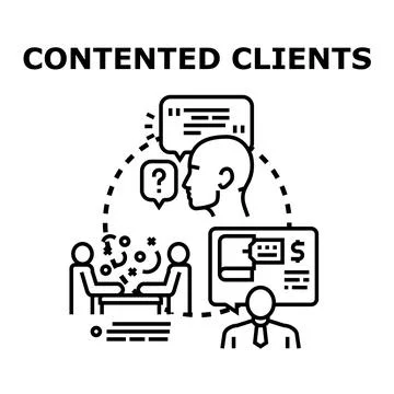 Satisfied client receiving service, providing feedback Ilustración de archivo