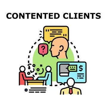 Satisfied client receiving service, providing feedback Ilustración de archivo