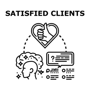 Satisfied clients customer happy experience vector illustration Ilustración de archivo