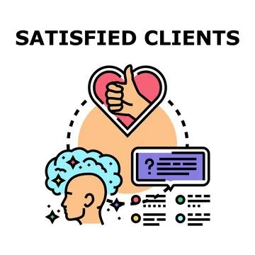 Satisfied clients customer happy experience vector illustration Stock Illustration
