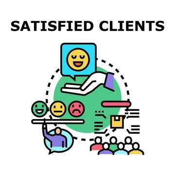 Satisfied clients customer service feedback rating concept Ilustración de archivo
