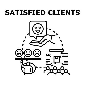 Satisfied clients customer service feedback rating concept Ilustración de archivo