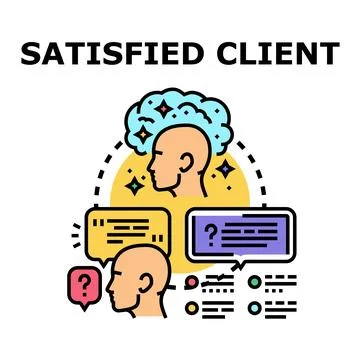 Satisfied customer finding a positive solution experience Ilustración de archivo