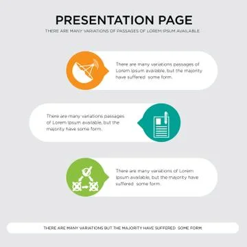 Satisfied customer, registration, telecom presentation design template in ora Stock Illustration