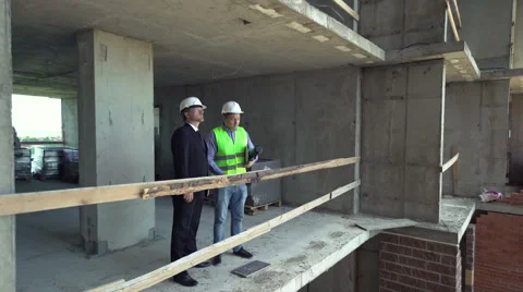 Satisfied developer on construction site Stock Footage 65173110