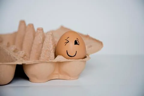 Satisfied egg Foto stock