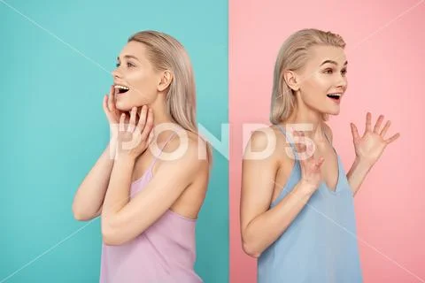 Satisfied ladies admiring their appearance after treatment Stock Photos