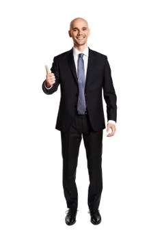 Satisfied Man. Thumb up. Stock Photos