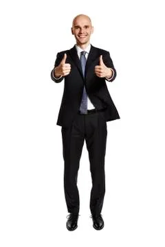 Satisfied Man. Thumb up. Stock Photos