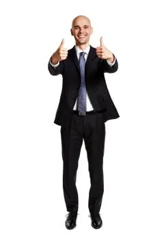 Satisfied Man. Thumb up. Stock Photos