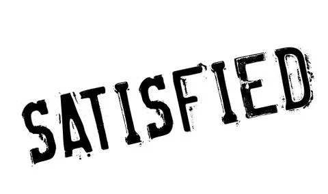 Satisfied rubber stamp Ilustración de archivo