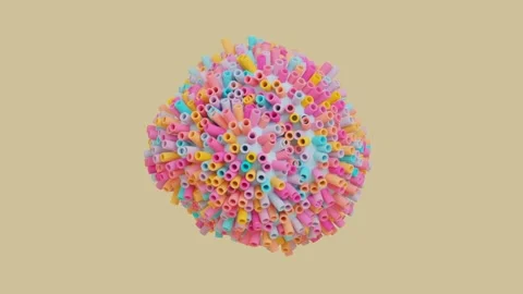 Satisfying 3d animation. abstract rotating colorful ball. 3d seamless looping an Stock Footage 133794949