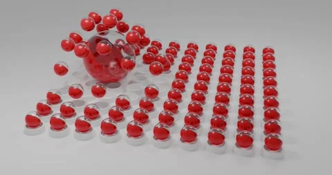 Satisfying 3D Physics Large Sphere Rolling Through Grid 4K Render Stock Footage 323494840