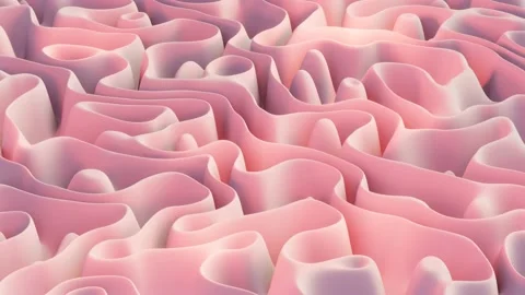 Satisfying Animation Pink Waves Of Soft Fabric Stock Footage 169960405