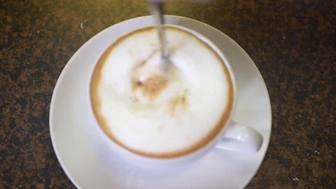 Satisfying coffee stir Stock Footage 126946359