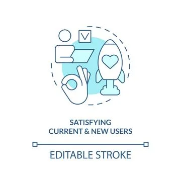 Satisfying current and new users turquoise concept icon イラスト素材