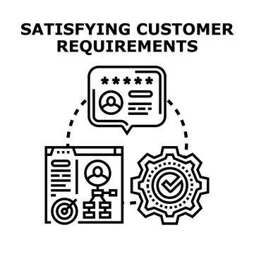 Satisfying customer requirements concept vector illustration 库存插图