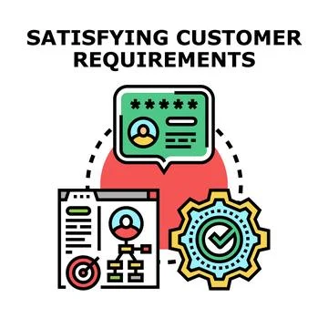 Satisfying customer requirements concept vector illustration Stock Illustration