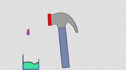 Satisfying Hammer Impact Animation | Objects Bending and Returning Loop Stock Footage 331571355