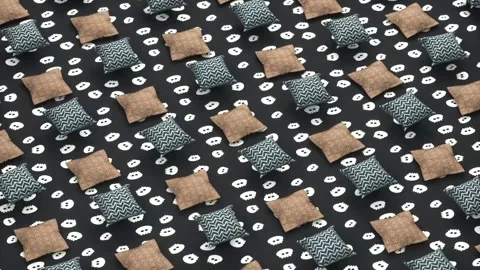 Satisfying loop animation of a bunch of pillows inflated. Seamless loop Video stock 196967075