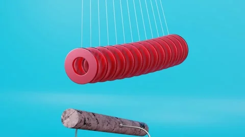 Satisfying pendulum and marble bar smooth loop background Stock Footage 158687103