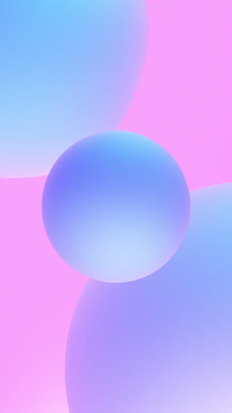 Satisfying slow floating bubbles on a soft blue and pink background Stock Footage 303760335