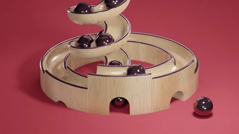 Satisfying Video of balls rolling down Stock Footage 234128063