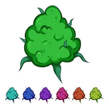 Sativa weed bud cartoon vector graphic Stock Illustration