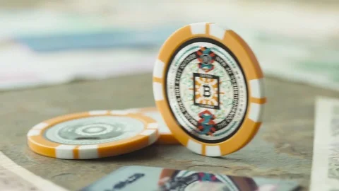 Satori Bitcoin Cryptocurrency Token Physical Coin Dolly Shot Right to Left 스톡 동영상 81251398