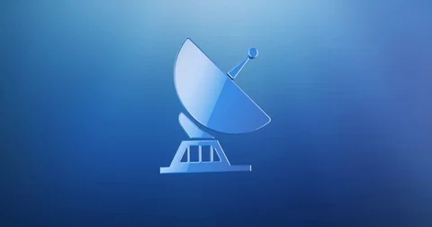 Sattelite Blue 3d Icon Stock Footage 75667670