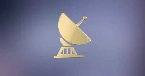 Sattelite Gold 3d Icon Stock Footage 76959005