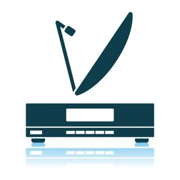 Sattelite Receiver With Antenna Stock Illustration