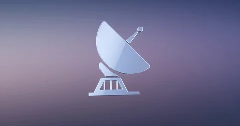 Sattelite Silver 3d Icon Stock Footage 75667978