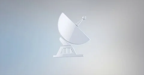 Sattelite White 3d Icon Stock Footage 76959212