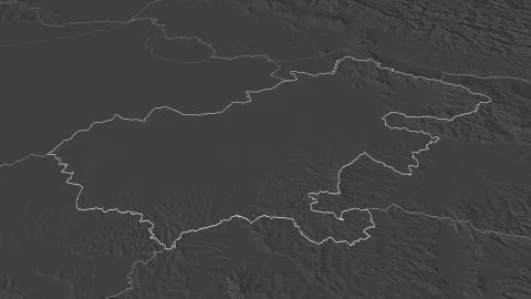 Satu Mare, Romania. Bilevel elevation map with surface waters Stock Illustration