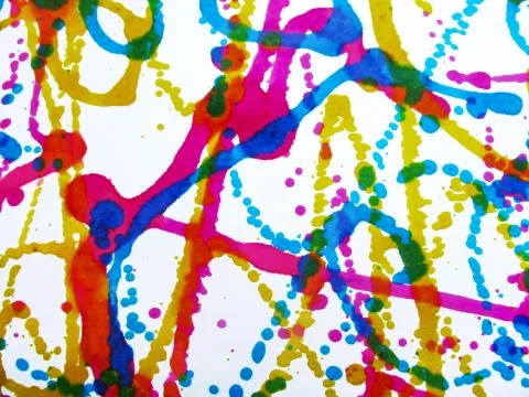 Saturated abstract pattern of lines and dots on a white background Stock Photos