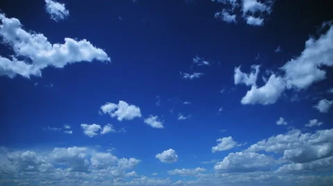 Saturated blue sky cloud scape Stock Footage 60793349