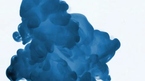 Saturated blue smoke, on a white background, smooth, steam, paint Stock Footage 154766576